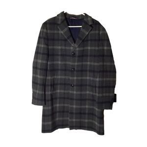 Tommy Hilfiger Large Men's Addison (?) Wool-Blend Trim Plaid Fit Overcoat Winter